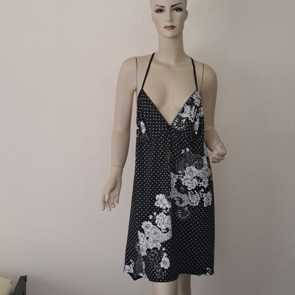 Black and White Floral Polka Dot Dress